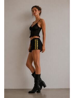 Vintage Guess Black Sequin Side Shorts Micro Y2K Party Club Festival Sz-Small